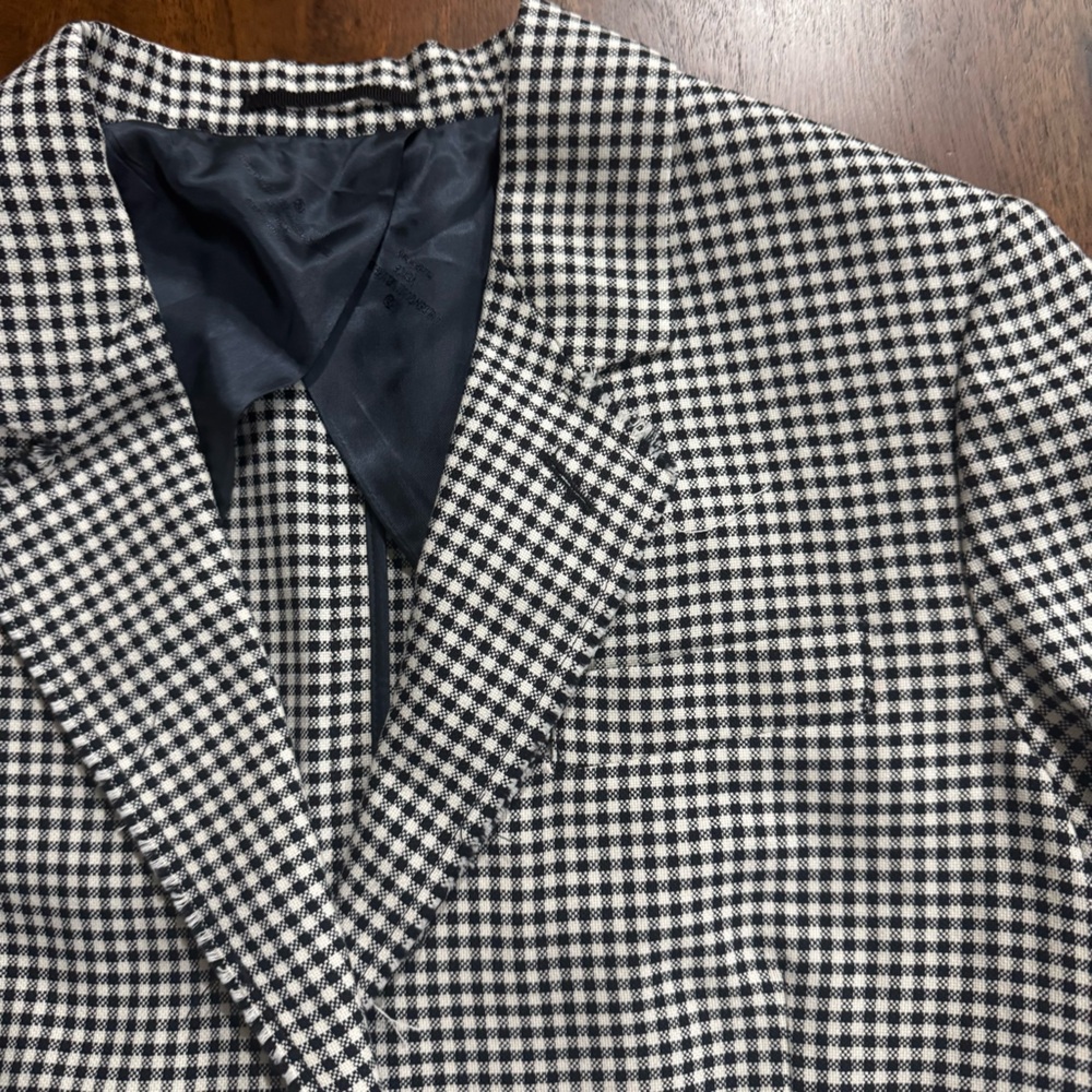 Golden Goose Women's Golden Jacket Blazer Size Large Raw Hem Houndstooth - Picture 5 of 11